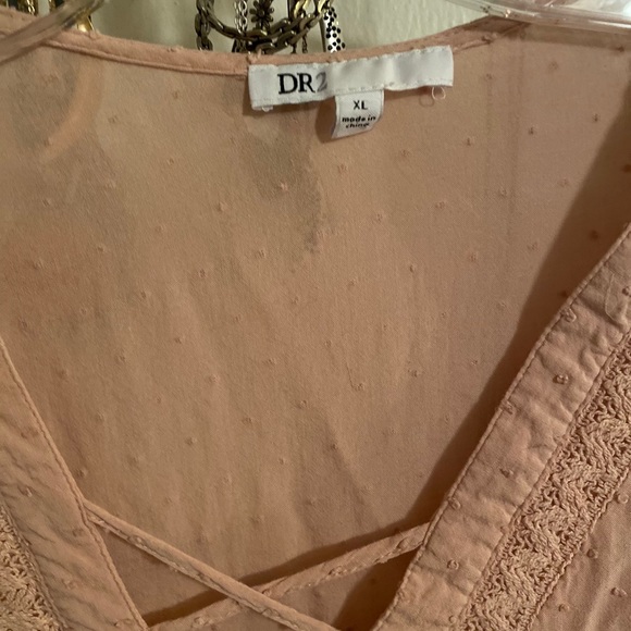 Pale Pink Peasant Blouse - Picture 4 of 4